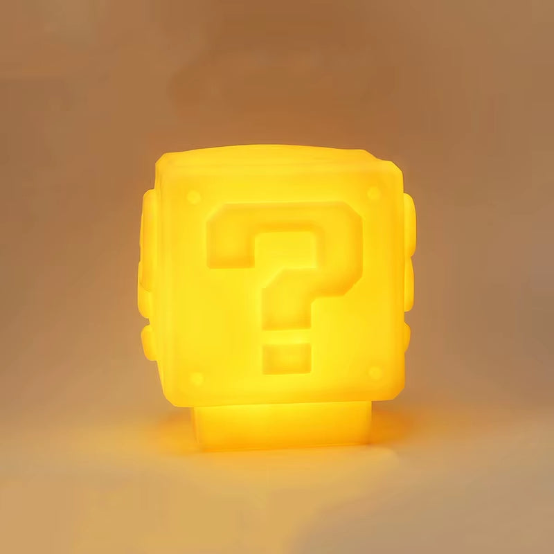 Bros LED Question Mark Brick Night Light Anime Mood Lighting Decoration for Kids Room Desktop Bedside Lamp Gifts