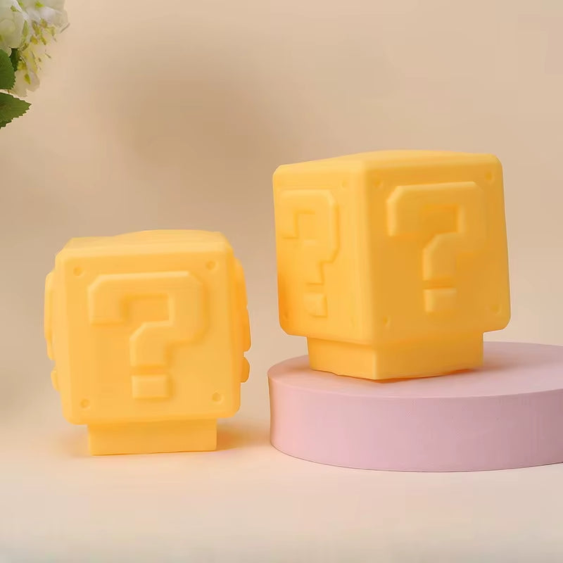 Bros LED Question Mark Brick Night Light Anime Mood Lighting Decoration for Kids Room Desktop Bedside Lamp Gifts