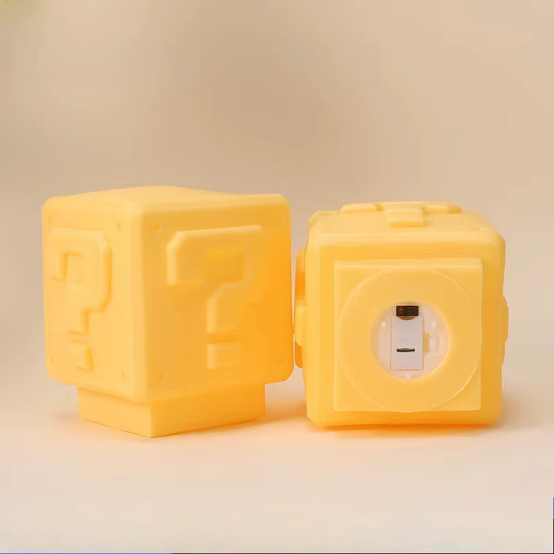Bros LED Question Mark Brick Night Light Anime Mood Lighting Decoration for Kids Room Desktop Bedside Lamp Gifts